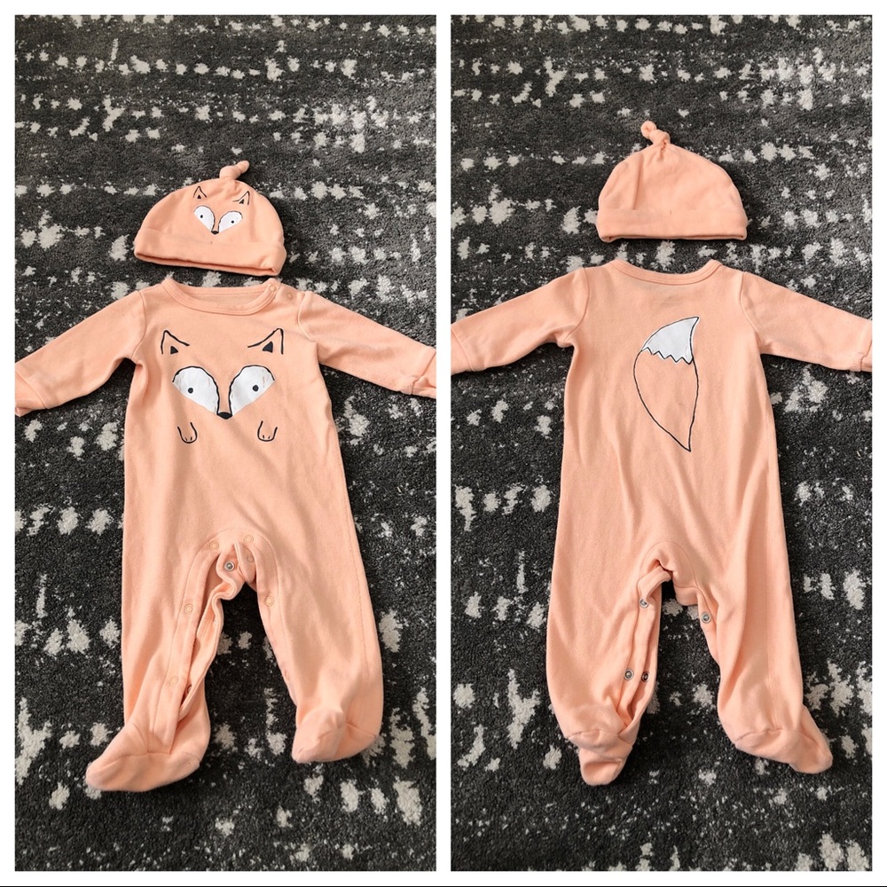6 month fox sleeper with hat baby boy baby girl